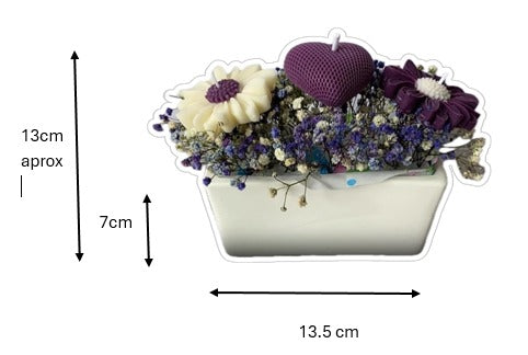 Materas con flores en vela