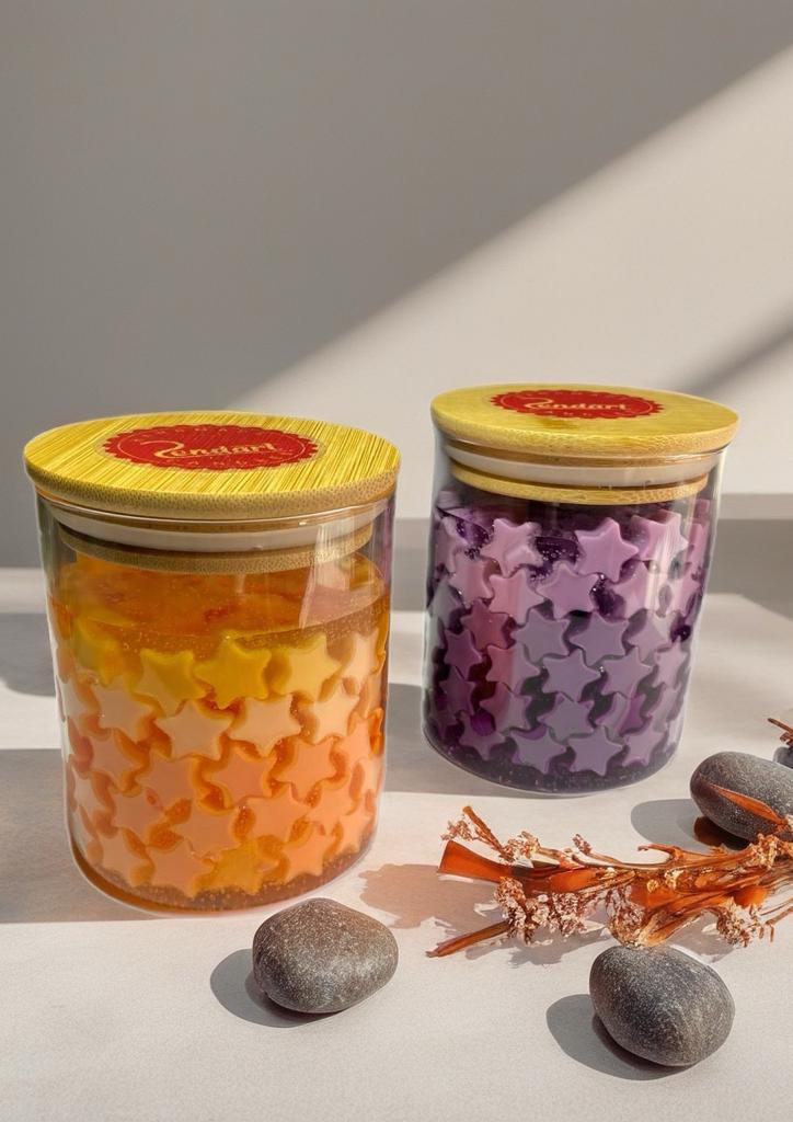 Vela en recipiente de vidrio